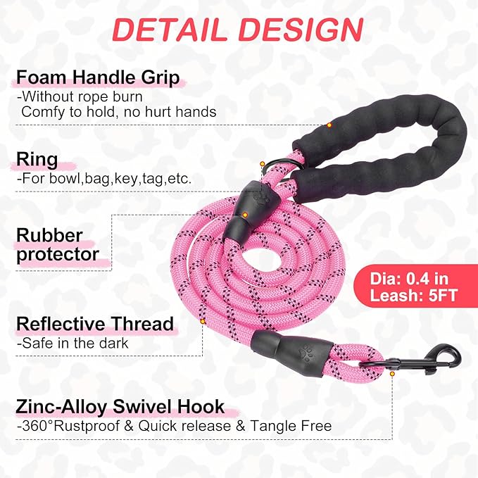 BEAUTYZOO Step in Dog Harness and Leash Set,Reflective Dog Harness No Pull No Choke Puppy Harness for Small Medium Large Dogs Cats,Soft Padded Mesh Vest Harnesses for Girl and Boy Pets, Leopard Pink S