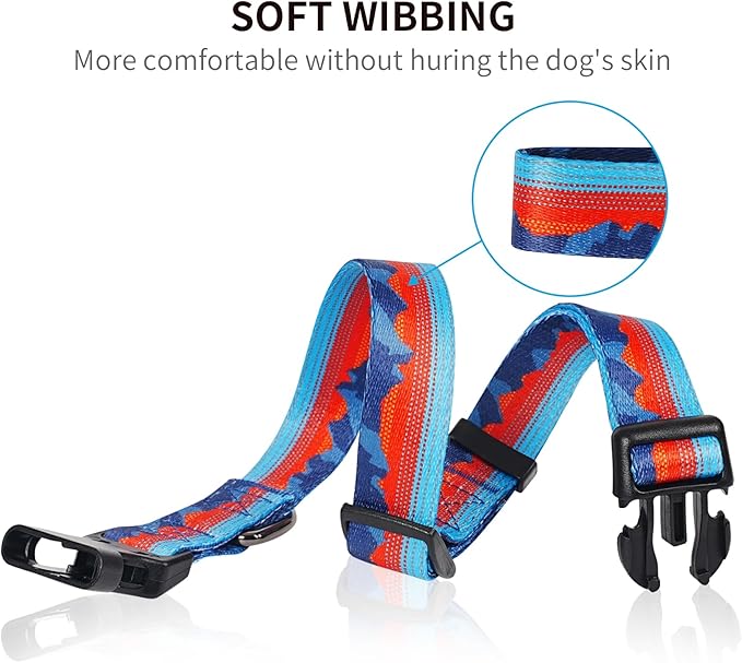 Timos Dog Collar, Adjustable Soft Dog Collar for Small Medium Large Dogs,Print Patterned Puppy Collars with Quick Release Buckle for Boy and Girl Female Dogs,M Length 13.39''-20.87''