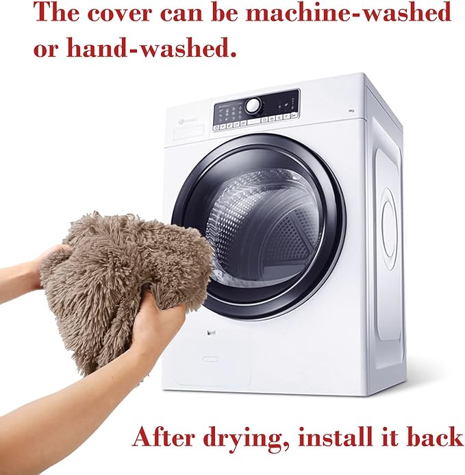 Calming Dog Bed Fluffy Plush Dog Mat for Furniture Protector with Removable Washable Cover for Large Medium Small Dogs and Cats (Medium(41x37x6), Camel)