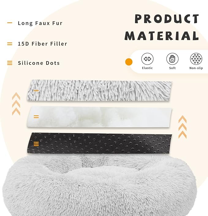 Calming Bed for Medium Dogs - 30 Inch Washable Anti-Anxiety Dog Bed