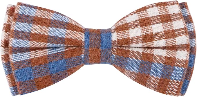 Faleela Soft &Comfy Bowtie Dog Collar,Detachable and Adjustable Bow Tie Collar,for Small Medium Large Pet (Large(Pack of 1), Blue and Whit)