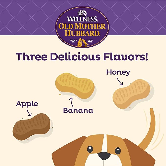 Wellness Old Mother Hubbard P-Nutty Dog Biscuits, Natural, Training Treats, Three Flavors, Small Size, (20 Pound Box)
