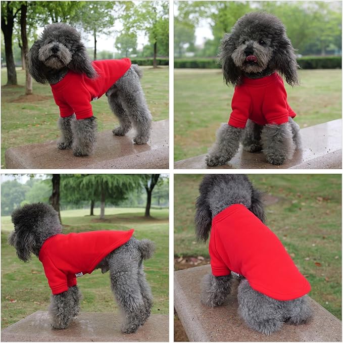 Lovelonglong Sweatshirt Cold Weather Pullover Autumn and Winter T-Shirts for Small Medium Large Size Dogs Red XL