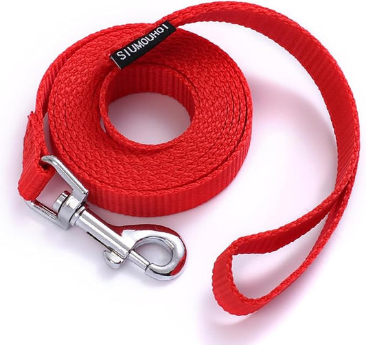 6 FT Puppy Leashes, Strong Traditional Style Leash with Easy to Use Collar Hook,Dog Lead Great for Small and Medium and Large Dog (Red, 5/8 in x 6 ft)