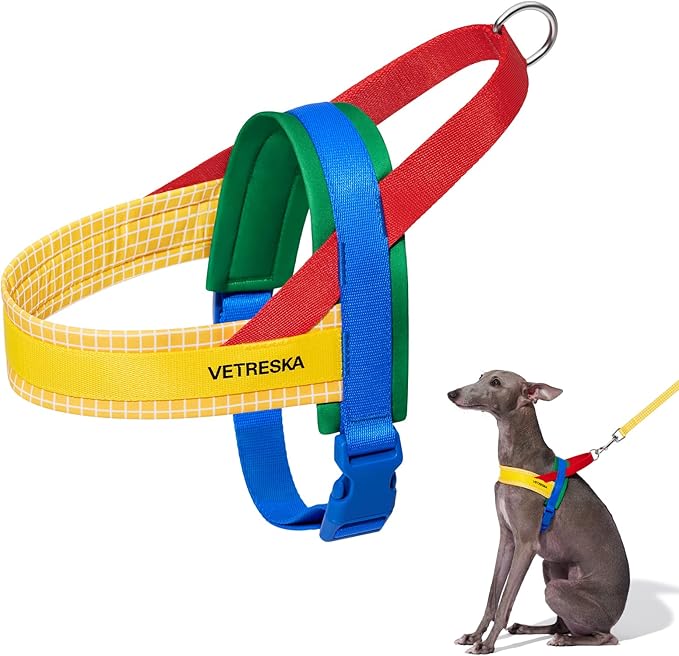 VETRESKA MoMA Dog Harness and Leash Set, Easy Walk Dog Harness for Large Dogs, No Pull Puppy Harness for Walking and Training, Adjustable, Take Control & Anti-Twist Pet Lead Combo(Yellow, L)