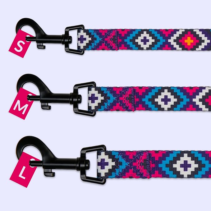 CollarDirect Aztec Dog Leash Nylon Tribal Pattern Cat Pet Leashes for Small Medium Large Dogs Puppy Lead 5 FT Long for Walking (Pattern 1, M, New)