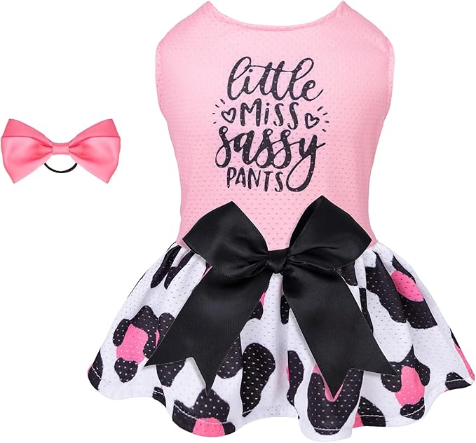 CuteBone Dog Mesh Dress Puppy Sundress Pet Outfit Summer Fashion for Small Dogs Girl Cat Clothes BF30L-D