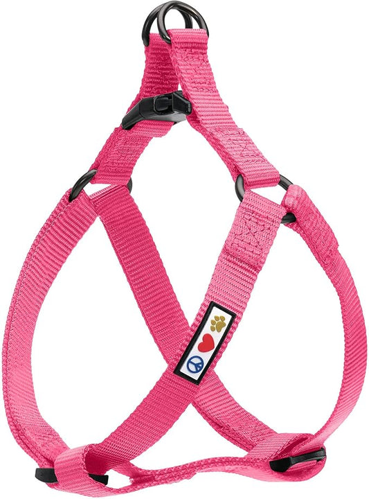 Pawtitas Solid Color Step-in Dog Harness - Medium, Pink - Training & Walking Your Puppy