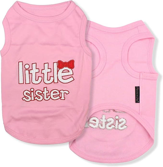 Parisian Pet Dog Cat Clothes Tee Shirts Little Sister T-Shirt, 2XL