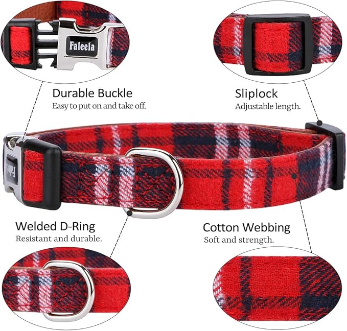 Faleela Soft &Comfy Bowtie Dog Collar,Detachable and Adjustable Bow Tie Collar,for Small Medium Large Pet (S, Red)