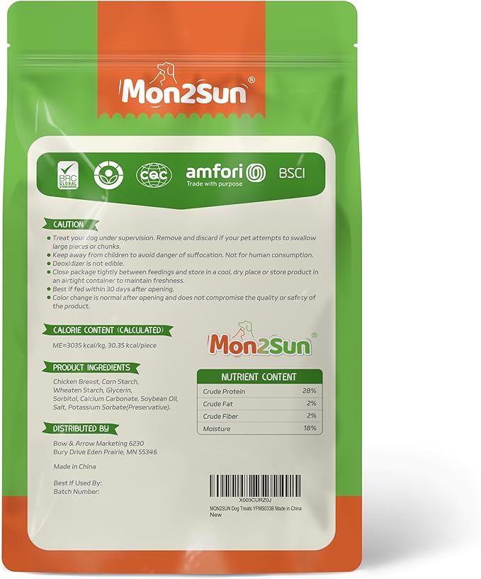 MON2SUN Dog Treats, Chicken Wrapped Calcium Bones Without Rawhide, 2.3 Inch Training Treats for Teeth Cleaning and Fresh Breath, Chews for Puppy and Small Dogs (56 Count - Pack of 1)