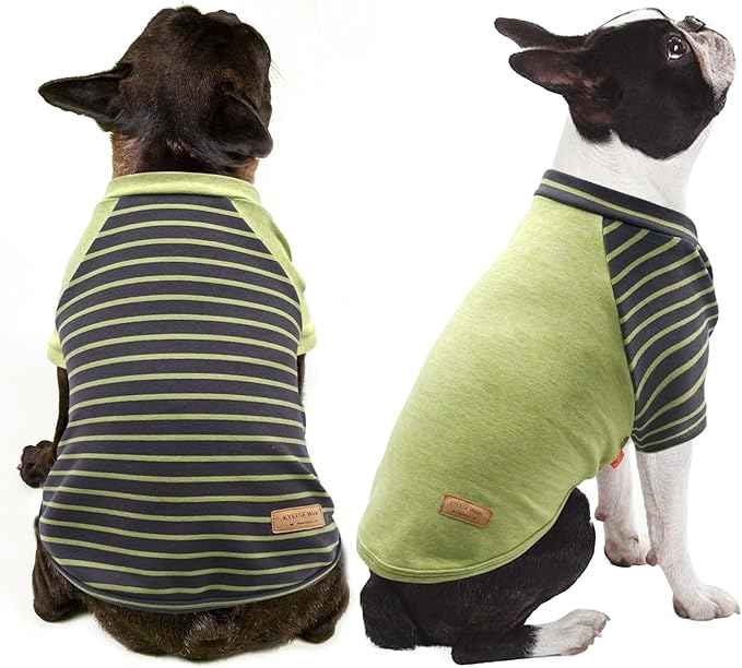 KYEESE 2Pack Lightweight Dog Sweaters Pullover Fleece for Small Dogs Male, Dachshund Clothes, Soft Sweatshirt, Stretchy Comfort Coats