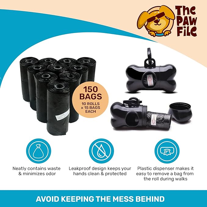 Dog Harness and Leash Set - No Pull Vest & Reflective Leash with Foam Handle, Adjustable Oxford Halter, For Walking & Training - Includes 150 Poop Bags & Bone-Shaped Dispenser - Black, XL