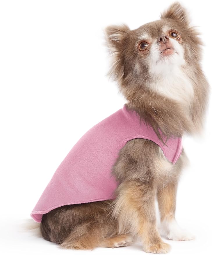 Stretch Fleece Dog Coat, Stretchy Pet Sweater, Machine Washable Pullover for Winter and Fall, Rose, 6