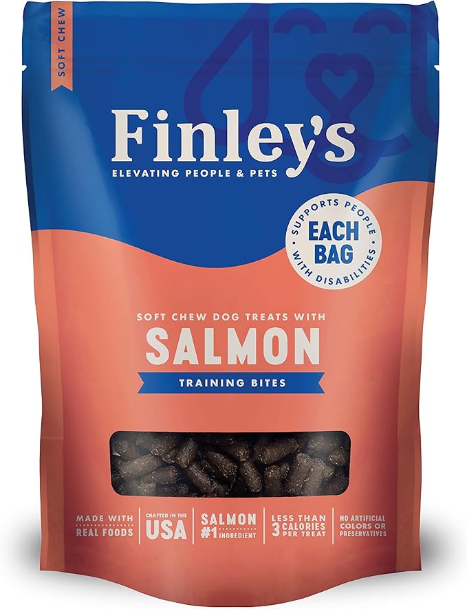 Finley's Salmon Training Bites, Low Calorie, All Natural Soft Chew Dog Treats, 16 Ounce (Pack of 1)