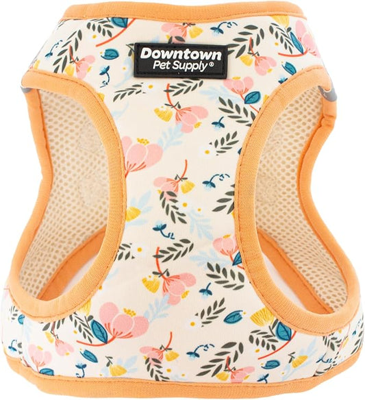 Downtown Pet Supply Step in Dog Harness No Pull, X-Large, Floral - Adjustable Harness with Padded Mesh Fabric and Reflective Trim - Buckle Strap Harness for Dogs