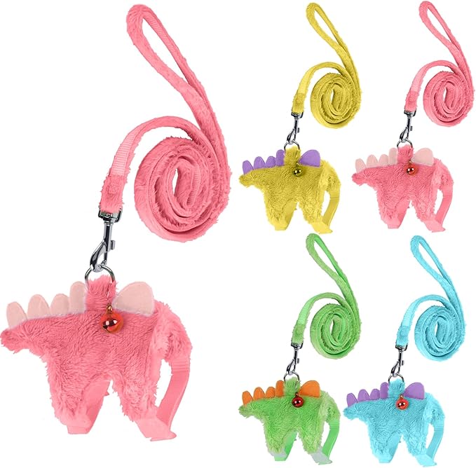 Ferret Harness, Ferret Leash, Ferrets Harness and Leash Set with Safe Bell, Ferrets Collar Small Animals Vest Harnes for Puppy, Teacup Dog and Other Small Pet (Pink)