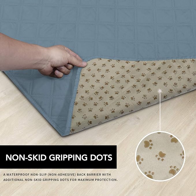 Easy-Going 100% Waterproof Dog Bed Cover, Non-Slip Pet Blanket for Furniture, Washable Couch Cover, Repleasement Sofa Cover (120X82 in,Light Blue)