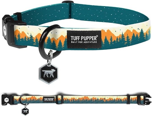 Tuff Pupper Premium Adjustable Dog Collar for Extra Large Boy Dogs, Stylish Pattern Collars Designed in USA, Quick Release Buckle, RusticPine Print for Male Dogs, XL (1.25 Inch Wide x 20-30 Inch Neck)