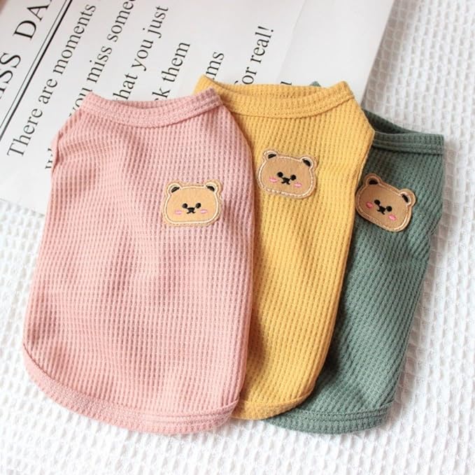 Cotton Dog Shirt Summer Lightweight Pet T-Shirts Soft Breathable Stretchy Cats Dogs Tee Shirt Sleeveless Vest Dog Apparel for Medium Small Dog Clothes