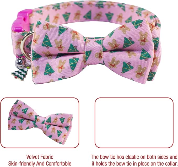 SuperBuddy Dog Collar, Adjustable Dog Collar with Bowtie, Pet Collar for Dog Soft Bowtie Dog Collars for Small Medium Large Pet