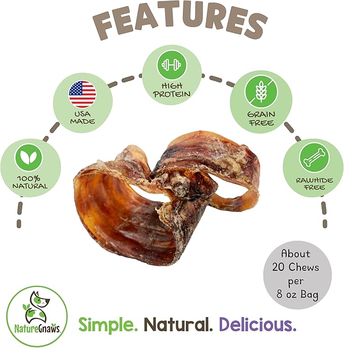 Nature Gnaws USA Smoked Bison Trachea Rings for Dogs (1Lb) – Delicious Grain Free Long Lasting Chew - Premium Natural Dog Chew Bones - Rawhide Free