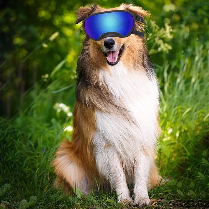 Large Dog Sunglasses with UV Protection and Adjustable Strap for Medium and Large Dogs