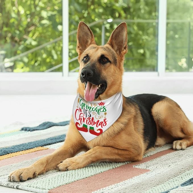 Drink Up Grinches Christmas Dog Bandana Scarf Triangle Bibs Pet Accessories Cat Kerchief