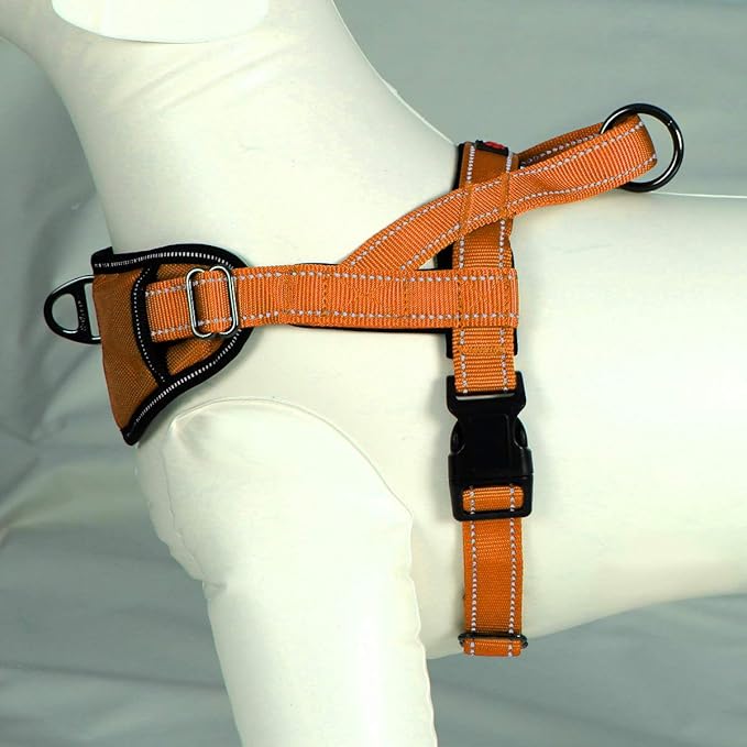 Max and Neo Passport Reflective Dog Harness - We Donate a Harness to a Dog Rescue for Every Harness Sold (Large (23"-30" Chest Girth), Orange)