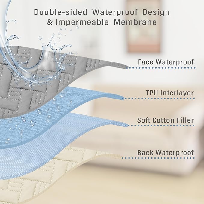 BOCTOPUG Dog Bed Cover for Pets - Blankets Rug Pads for Couch Protection Waterproof Bed Covers Dog Blanket Furniture Protector Reusable Changing Pad