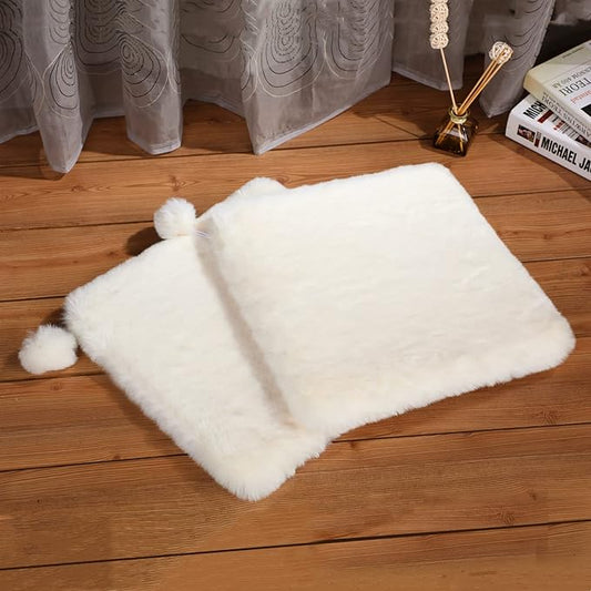 SHENGOCASE 2-Pack 11.8“ Square Faux Rabbit Fur Cat Dog Bed Cushion Pad Mat, Cat Tree Tower Replacement Cushion Pad for Window Perch Carrier House Cage Crate