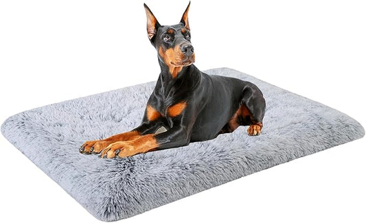 XXL Dog Bed Crate Pad Mat for Cages Washable Bed for Extra Large Size Dog Soft Kennel Pad Anti-Slip Pet Bed,48" x 29",Grey