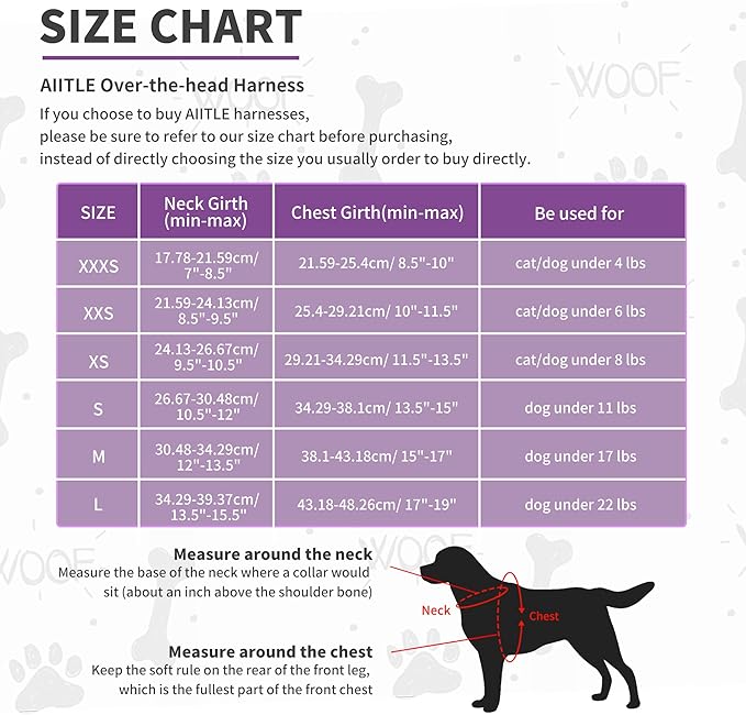 AIITLE Dog Harness for Medium Sized Dog, No-Pull Dog Vest with a Leash, Breathable Mesh, Reflective Stripes, Escape Proof Pet Outdoor Harnesses Puppy Essentials for Medium Dogs Purple M