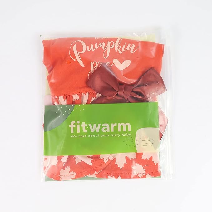 Fitwarm Thanksgiving Sweeter Than Pumpkin Pie Dog Dress 100% Cotton Puppy Costumes Pet Clothes Holiday Girl One-Piece Doggy Outfits Tank Top Vest Dresses Cat Apparel Orange XXS