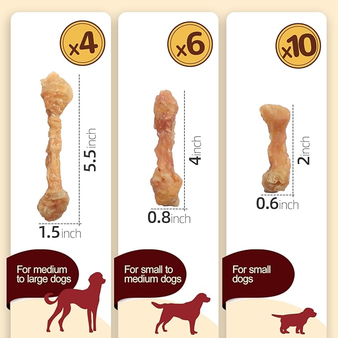 Turkey Tendons for Dogs, Small Dogs Training Treats, Natural Long-Lasting Chews Sticks, High-Protein Beef Tendons, Healthy Hypoallergenic Beggin Bone【S】(10 Units/Pack, 4.23 oz)