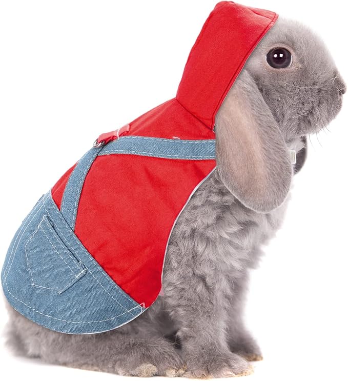 Rabbit Harnesses and Leashes Rabbit Supplies Bunny Walking Harnesses Leashes Suitable for Walking with Kittens and Puppies(Small,Red)