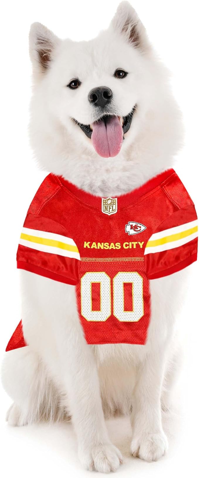Pets First NFL Kansas City Chiefs Dog Jersey, Size 3X-Large. Best Football Jersey Costume for Dogs & Cats. Licensed Jersey Shirt