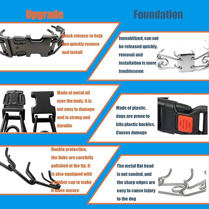 Dog Collar, Adjustable Dog Collar with Comfort Cap for Collars of Small, Medium and Large Dogs (XL(21-24" Neck, 4.0mm), Blcak)