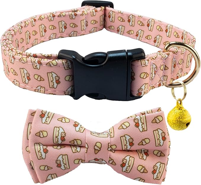 SuperBuddy Dog Collar, Adjustable Dog Collar with Bowtie, Pet Collar for Dog Soft Bowtie Dog Collars for Small Medium Large Pet