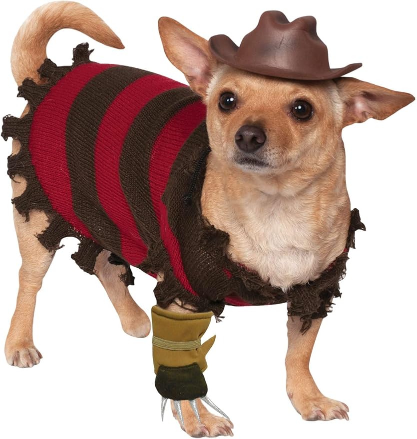 A Nightmare on Elm Street: Freddy Krueger Pet Costume for Dogs or Cats by Rubies, Small