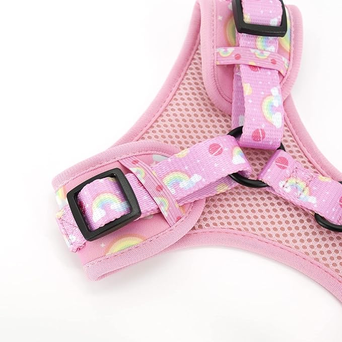 Dog Cat Harness and Leash Set, Puppia Soft Mesh Padded and Adjustable Puppy Vest Cute Dog Clothes Escape Proof Easy Walk Pet Accessories