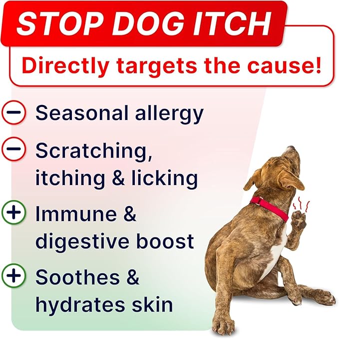 STRELLALAB Dog Allergy Relief & Anti Itch Support Chews w/Omega 3: Real Ingredients, Real Taste! Skin & Coat Immune Supplement w/Fish Oil, Pumpkin & Enzymes - Made in USA - 9.3 oz