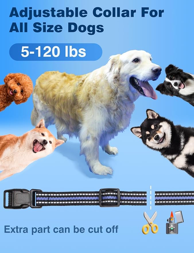 Dog Bark Collar with Remote, 2-in-1 Automatic Anti Bark Collar with Beep Vibration Static and Auto Bark Mode, IPX7 Waterproof & 3300Ft Dog Training Collar for 7-120lbs Small Medium Large Dogs (2 Pack)