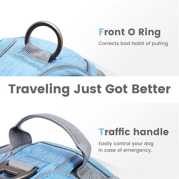 Pawaii Dog Harness for Small Dogs No Pull, No Pull Dog Harness with Pet ID Tag, No Choke Front Clip Harness Dog, Adjustable Soft Padded Pet Vest with Easy Control Handle