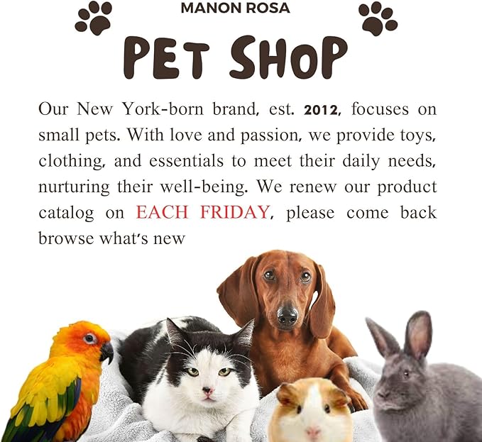 MANON ROSA Rabbit Harness and Leash Set - Adjustable Escape-Proof Training and Walking Gear for Guinea Pigs Bunnies Chinchillas Hamsters Ferrets Rats Kittens and Small Dogs Puppies Cats (Black,XL)