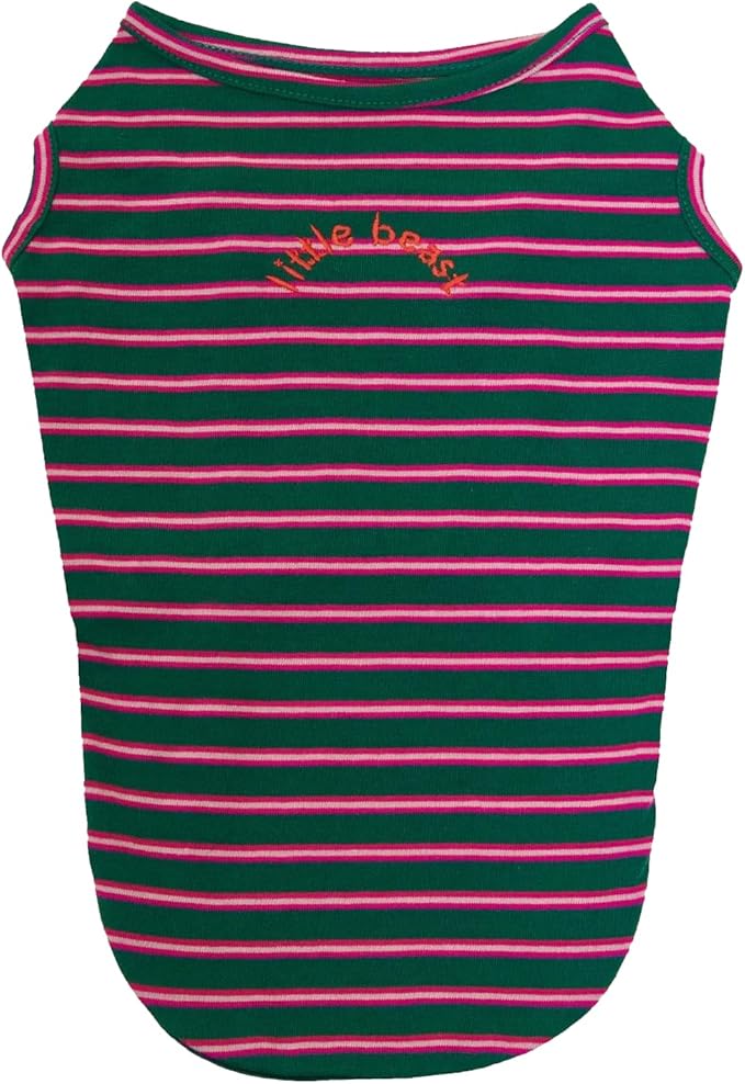 Little Beast Dog Clothes - Pet Clothes for Large, Medium, and Small Dogs (Dog Shirts Come in Multiple Colors and Styles) - Size: Large Dogs, Dark Green/Red