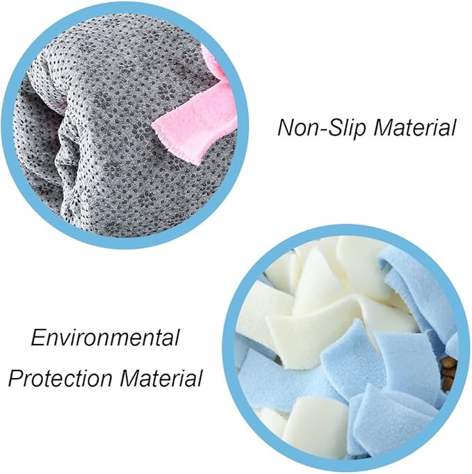 Snuffle Mat for Dogs, S Size 25.6" x 25.4" for Small Breed Dogs, Non-Slip&Durable&Machine Washable Interactive Sniff mat for Pets, Encourage Pet’s Natural Foraging Skill.