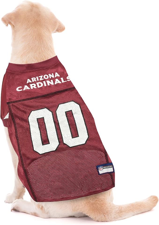 Pets First NFL Arizona Cardinals Dog Jersey, Size Small - Best Football Jersey Costume for Dogs & Cats