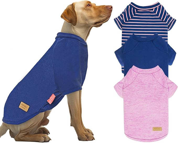 KYEESE 3Pack Dog Sweaters - Fleece Large and Medium Sweater for Boys, Soft Sweatshirt, Stretchy Coats, Dog Clothes