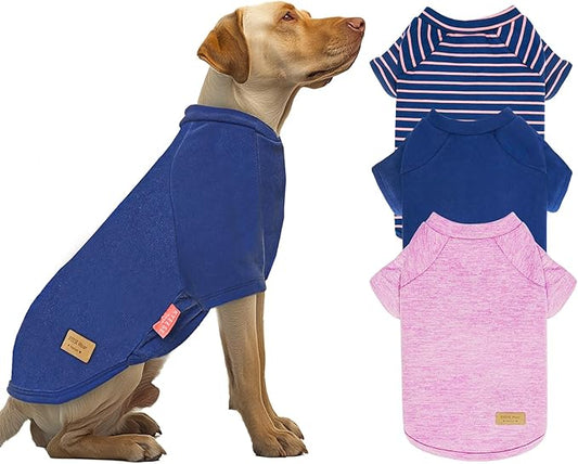KYEESE 3Pack Dog Sweaters - Fleece Large and Medium Sweater for Boys, Soft Sweatshirt, Stretchy Coats, Dog Clothes